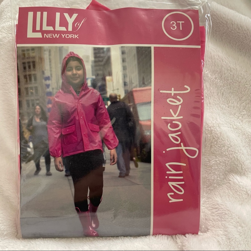 Lilly of New York Pink Rain Jacket Coat 3T New